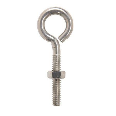 HOMEPAGE 02-3456-437 Bolt Eye Closed with Stainless Steel Hex Nut  0.25 x 2.62 in., 10PK HO153328